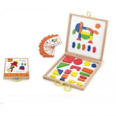 Viga Toys Dienesa Drevené magnetické puzzle v Montessori kufríku