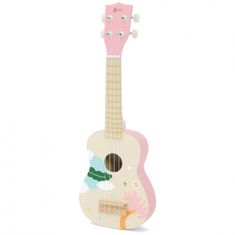 Classic world Drevená gitara ukulele pre deti Pink