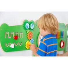 Viga Toys Zmyslová edukačná manipulačná tabuľa Krokodíl Montessori
