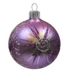 Decor By Glassor Vianočná banka fialová hviezda (Veľkosť: 6)