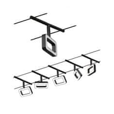 Paulmann Paulmann LED lankový systém Frame základná sada 5x4,8W 3000K 230 / 12V čierna mat / chróm 94485