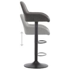 Vidaxl Barová stolička s opierkami na ruky, tmavosivá, látka