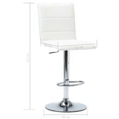 Vidaxl Barové stoličky 2 ks, biele, umelá koža