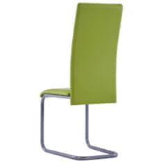 Vidaxl Jedálenské stoličky, perová kostra 6 ks, zelené, umelá koža
