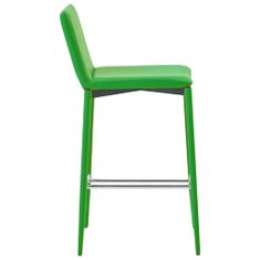 Vidaxl Barové stoličky 4 ks, zelené, umelá koža