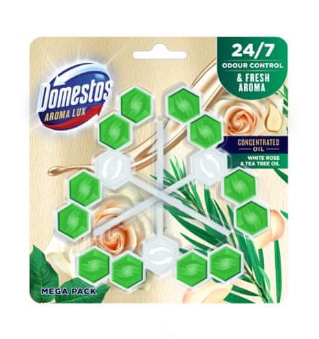 Domestos Aróma Lux White rose & Tea Tree Oil tuhý WC blok 3x55 g