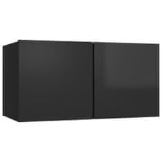 Vidaxl 10-dielna súprava TV skriniek lesklá čierna drevotrieska