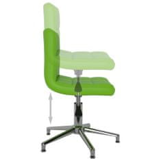 Vidaxl Otočná jedálenská stolička zelená umelá koža