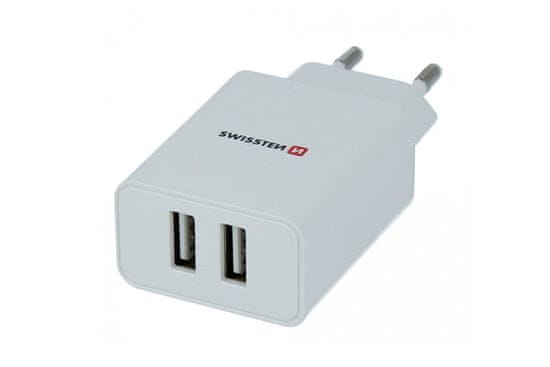 SWISSTEN Inteligentný Sieťový Adaptér Ic, 2X Usb, 2,1 A, Biely