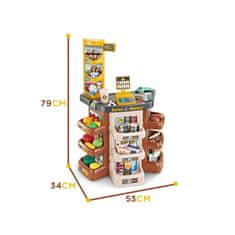 WOOPIE Shop Supermarket Nákupný košík Skener pokladní Scale + 47 Akc.