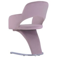 Vidaxl Jedálenské stoličky 2 ks, ružové, zamat