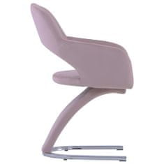 Vidaxl Jedálenské stoličky 2 ks, ružové, zamat
