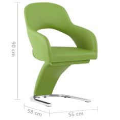 Vidaxl Jedálenské stoličky 2 ks, zelené, umelá koža