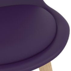 Vidaxl Barové stoličky 2 ks tmavofialové umelá koža