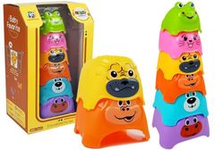 Lean-toys Detské pyramídové poháre pre zvieratá