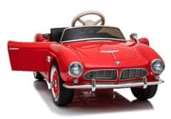 Lean-toys BMW Retro červené auto na batérie, maľované