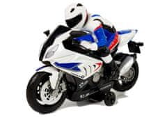 Lean-toys Motocykel na diaľkové ovládanie R/C 2.4G White