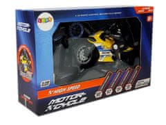 Lean-toys Športový motocykel Racing diaľkové ovládanie 2.4G rozsah 35m žltá