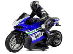 Lean-toys Športový motocykel na diaľkové ovládanie 2.4G Range 35m Blue