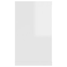 Vidaxl Nástenné police 6 ks lesklé biele 80x15x26,5 cm drevotrieska
