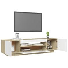 Vidaxl TV skrinka s LED svetlami biela a dub sonoma 160x35x40 cm