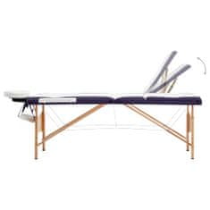 Petromila vidaXL Skladací masážny stôl, 3 zóny, drevo, bielo fialový