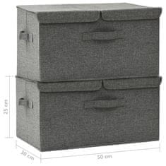 Vidaxl Úložné boxy 2 ks látkové 50x30x25 cm antracitové