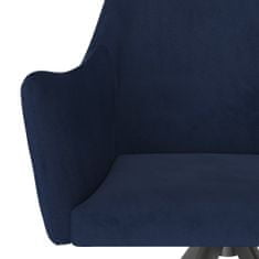 Vidaxl Jedálenské stoličky 4 ks, modré, zamat