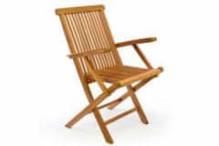 Greatstore DIVERO skladacia stolička z teakového dreva