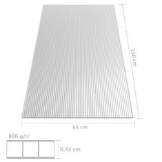 Vidaxl Polykarbonátová doska 5 ks 4,5 mm 150x65 cm