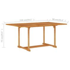 Petromila vidaXL Záhradný stôl 150x90x75 cm tíkový masív