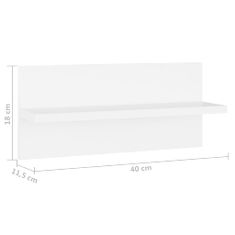 Vidaxl Nástenné police 4 ks biele 40x11,5x18 cm drevotrieska