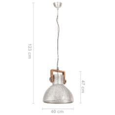 Vidaxl Industriálna závesná lampa 25 W strieborná 40 cm okrúhla E27