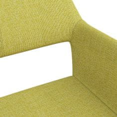 Vidaxl Otočná jedálenská stolička, zelená, látková