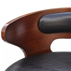 Vidaxl Barové stoličky 2 ks, ohýbané drevo, umelá koža, čierne