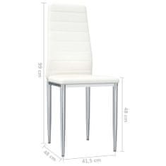 Vidaxl Jedálenské stoličky 4 ks, biele, umelá koža