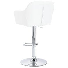 Vidaxl Barová stolička s opierkami, biela, umelá koža