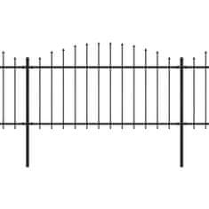 Vidaxl Záhradný plot s hrotmi, oceľ (1,25-1,5)x15,3 m, čierny