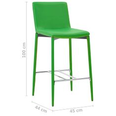 Vidaxl Barové stoličky 4 ks, zelené, umelá koža