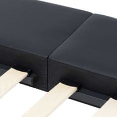 Vidaxl Posteľný rám s LED, čierny, umelá koža 180x200 cm