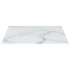 Vidaxl Stolová doska biela obdĺžniková 120x65 cm sklo s mramorovou textúrou