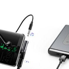 BASEUS L41 audio adaptér USB-C - USB-C / jack 3.5mm, čierny