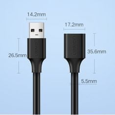 Ugreen US129 Extension predlžovací kábel USB 3.0 F/M 3m, čierny