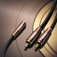 Ugreen AV198 audio kábel 3.5 mm jack / 2x RCA F/M 2m, hnedý