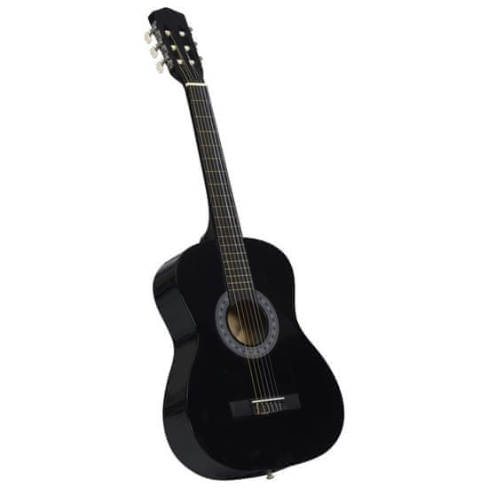 Vidaxl Klasická gitara pre začiatočníkov a deti čierna 3/4 39"