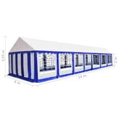 Vidaxl Záhradná markíza PVC 6x14 m modro-biela