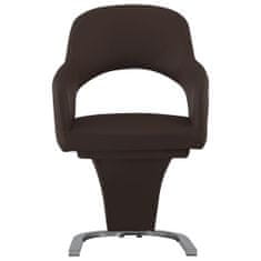 Vidaxl Jedálenské stoličky 2 ks, hnedé, umelá koža
