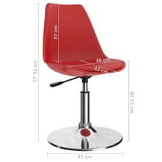 Vidaxl Otočné jedálenské stoličky 6 ks, červené, umelá koža