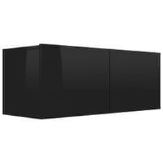Vidaxl 7-dielna súprava TV skriniek lesklá čierna drevotrieska