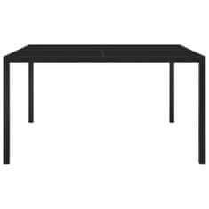 Petromila vidaXL Záhradný stôl 130x130x72 cm čierny oceľ a sklo